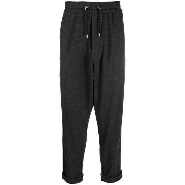 バルマン メンズ カジュアルパンツ ボトムス Low-crotch drawstring-waist trousers Grey|asty
