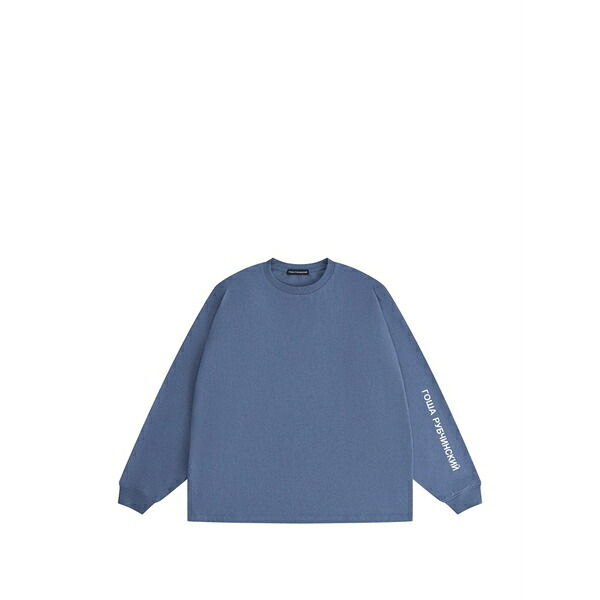 ゴーシャ ラブチンスキー メンズ Tシャツ トップス Logo-print oversized t-shirt Blue|asty