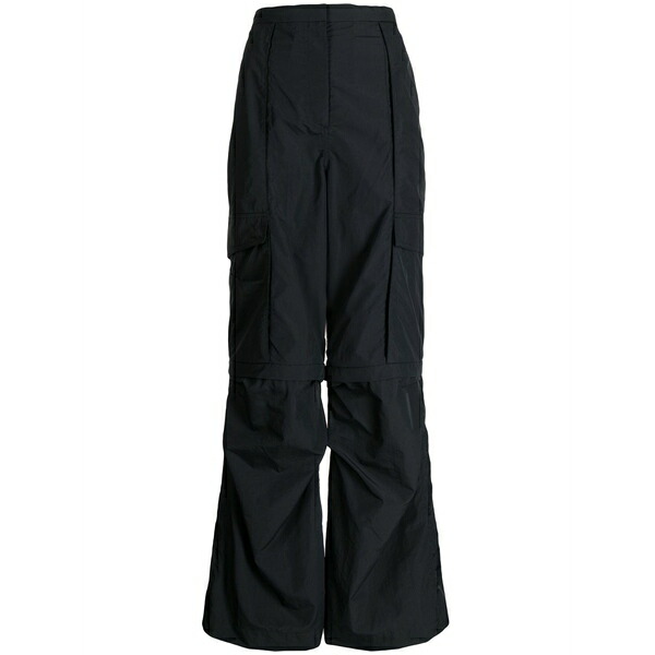 ゴエンジェイ レディース 心地よいズボン下 ボトムス Detachable-panel wide-leg cargo pants Blue