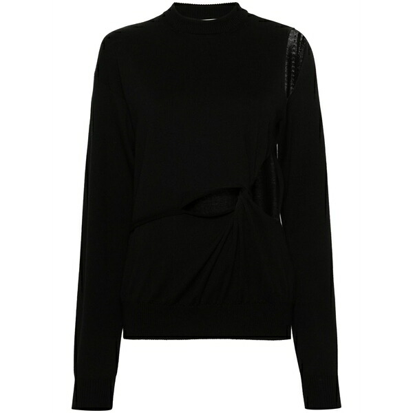 スポーツマックス レディース ニット&セーター アウター Cut-out wool jumper Black｜asty
