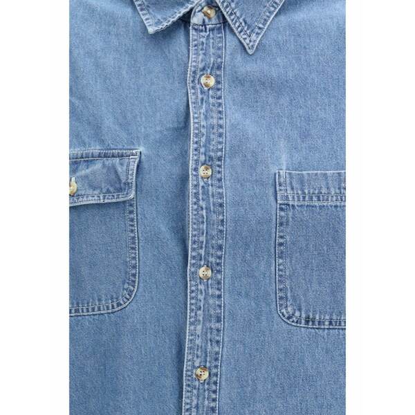 イーエルブイ ジーンズ レディース プルオーバー トップス Panelled asymmetric denim shirt Blue