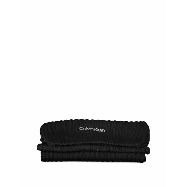 カルバンクライン レディース 消音装置・袈裟・えり巻き 添え物 Rib- rib-knit scarf Black