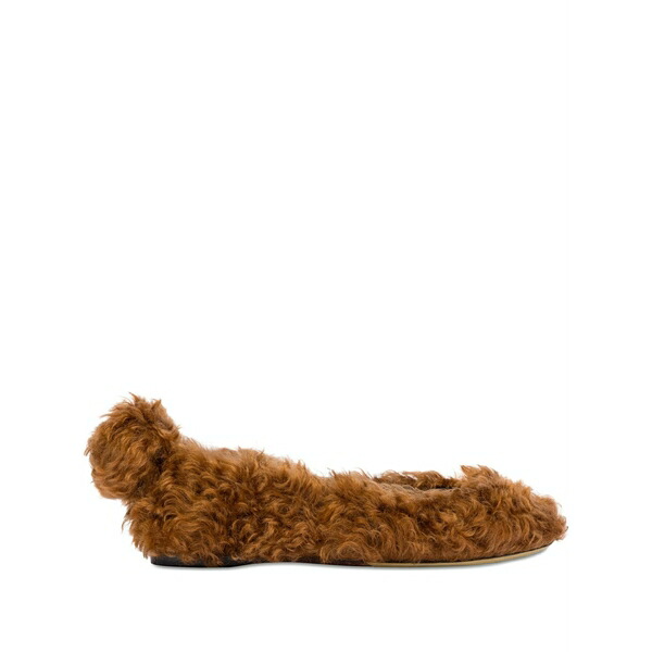 モスキーノ レディース サンダル シューズ Shearling ballet flats Brown