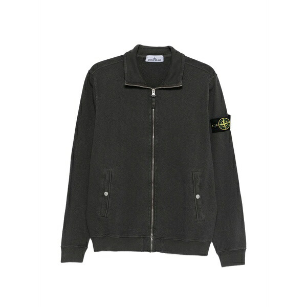 ストーンアイランド メンズ パーカー・スウェットシャツ アウター Zip logo-patch sweatshirt Grey