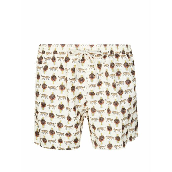 エムシーツーセイントバース メンズ 心地好いズボン下 ボトムス Lighting tiger-print swim shorts Neutrals
