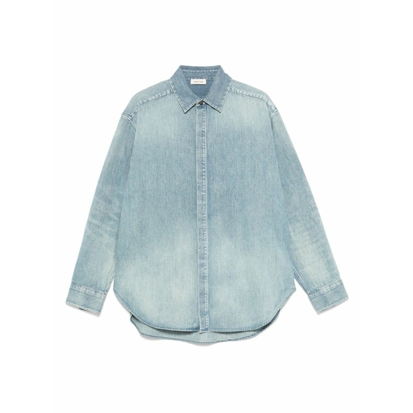 フィアオブゴッド メンズ ティーシャツ トップス Button-up denim shirt Blue