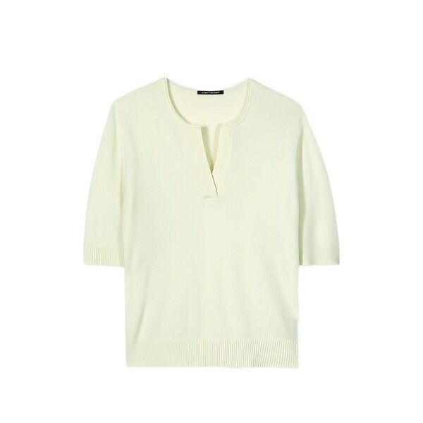 ルイーザ ヘレンケラーノ レディース 編み物\u0026スウェーター アウター Notched short-sleeve sweater Yellow