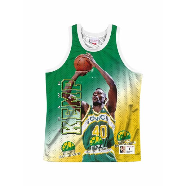 ミッチェル\u0026ネス メンズ カットソー トップス Shawn kemp jersey Green