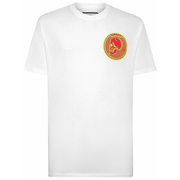フィリップ飾り気の無い メンズ プルオーバー トップス Logo-patch cotton t-shirt White