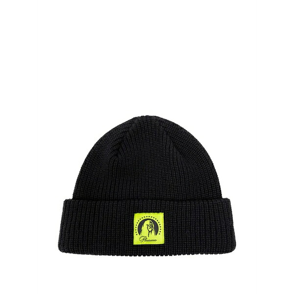 プレジャーズ メンズ かぶり笠 添え物 Critic beanie hat Black