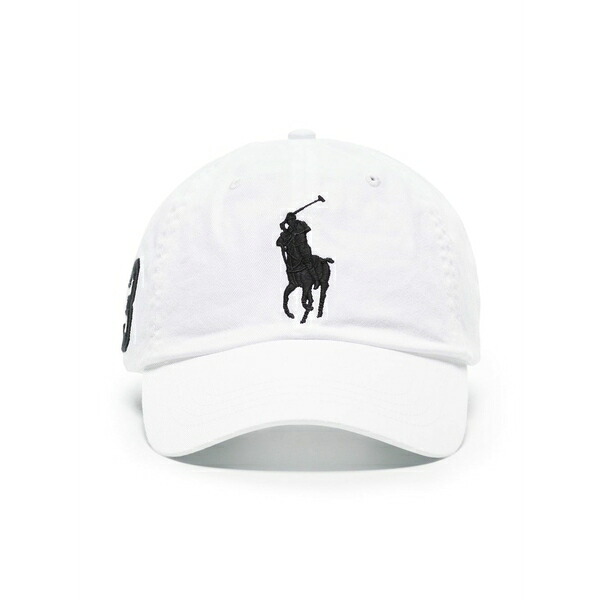 ラルフローレン メンズ 帽子 アクセサリー Polo pony-embroidered cotton cap White｜asty 16,436円