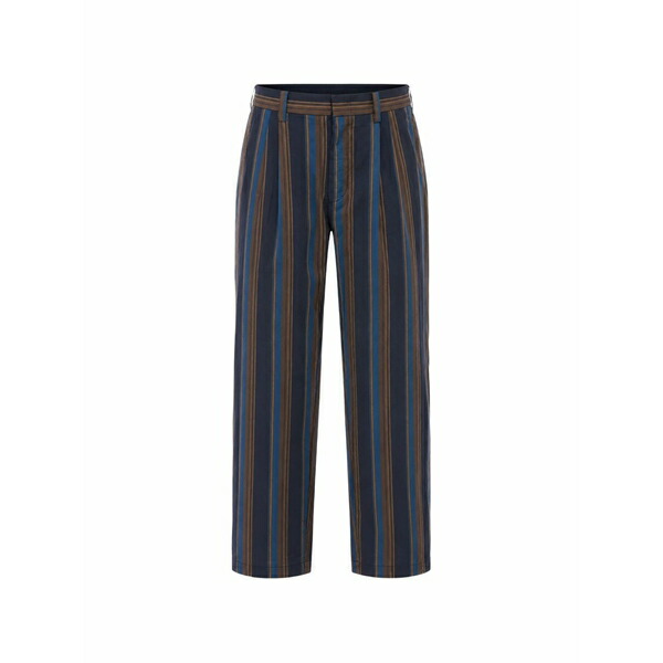 ビクターアンドロルフ メンズ 心地好いズボン下 ボトムス Bayadere-pattern pleated trousers Blue