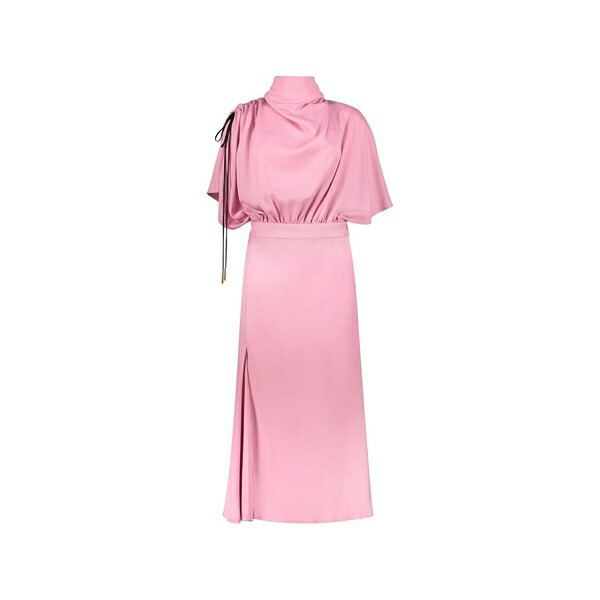 エラリー レディース ワンピース トップス Draped-collar side-slit midi dress Pink｜asty