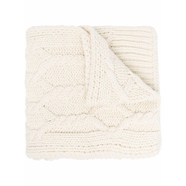ジル・サンダー メンズ えり巻き・袈裟・えり巻き 付属物 Cable-knit wool scarf White