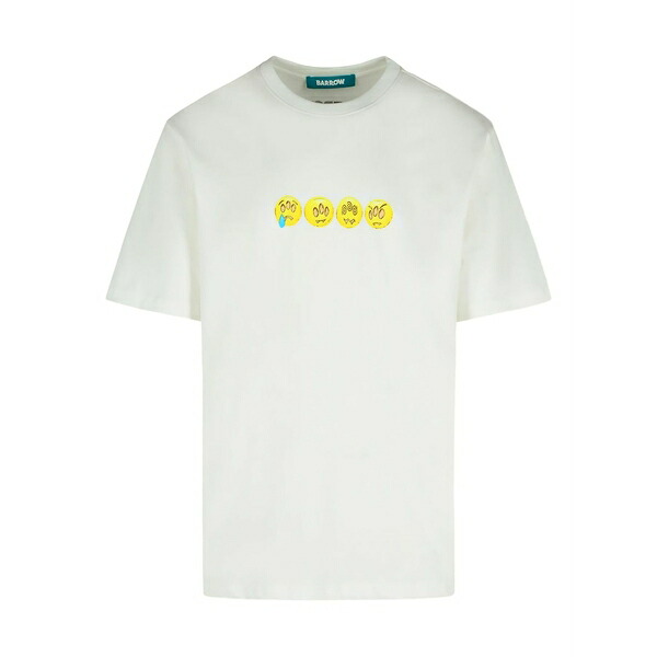 バロウ メンズ Tシャツ トップス Emoji-print cotton t-shirt White｜asty