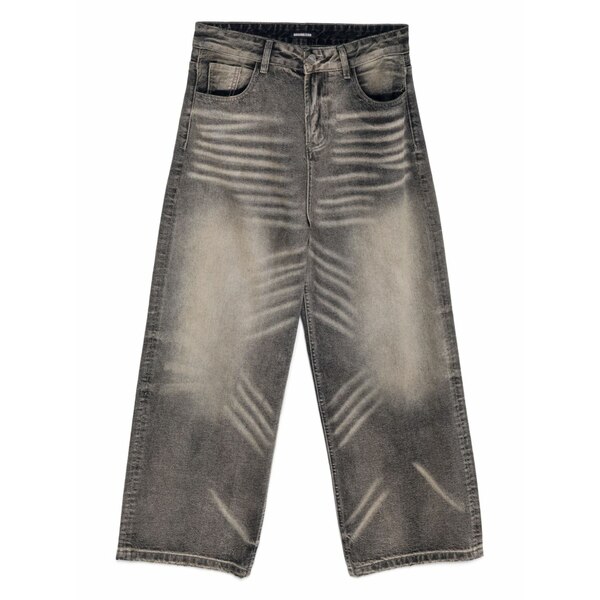 地べた 皆無 メンズ ジーンズズボン下 ボトムス Whiskering-effect jeans Grey