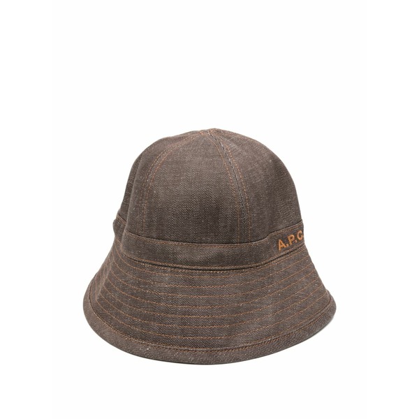 アーペーセー レディース 鳥打ち帽 付属物 Le bob logo-embroidered bucket hat Brown