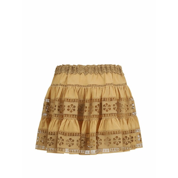 チャロ ルイス イビザ レディース スコート ボトムス Lea broderie anglaise tiered skirt Neutrals