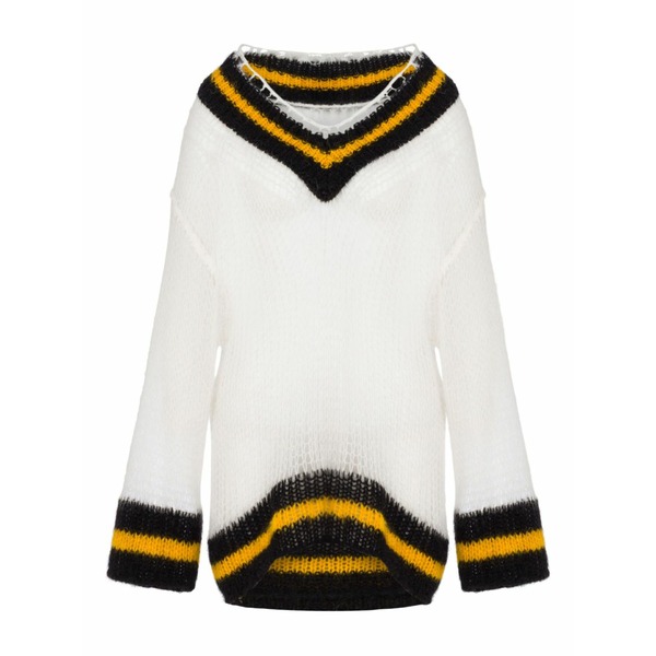 モスキーノ レディース 編み物\u0026スウェーター アウター V-neck sweater White