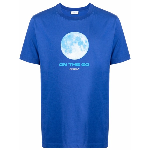 象牙色 メンズ ティーシャツ トップス On the go moon cotton t-shirt Blue