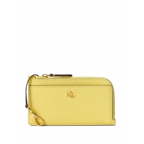 ラルフローレン レディース 紙入れ 付属品 Cross-grain leather cardholder Yellow
