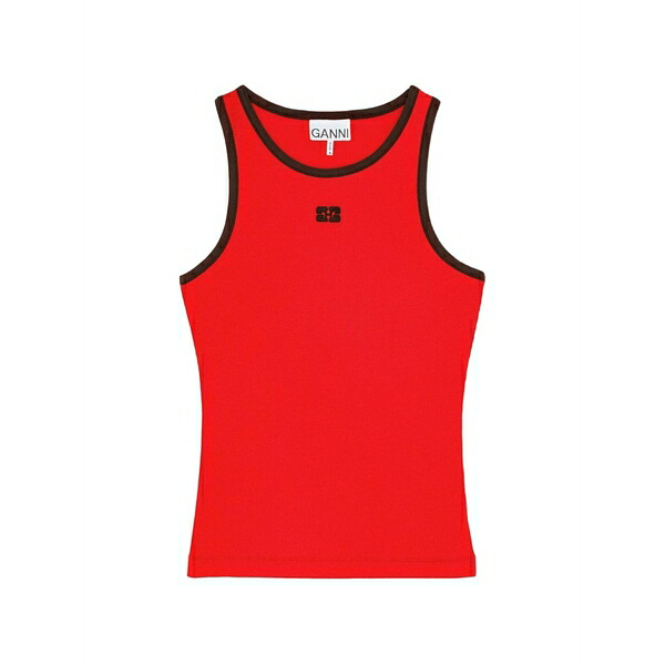 ガニー レディース カットソー トップス Logo-detail tank top Red