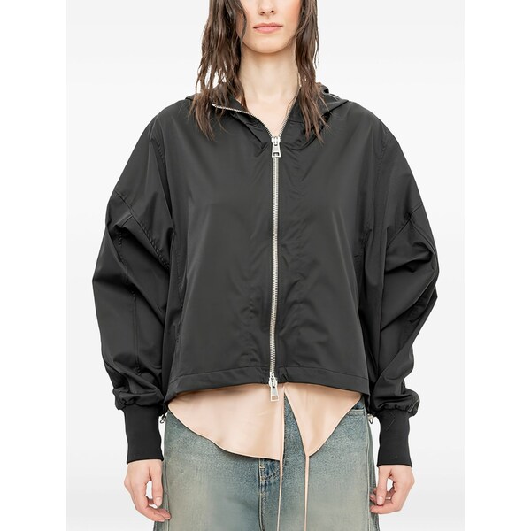 アンドレア ヤコブ レディース 上衣＆上衣 アウター Hooded oversized jacket Black