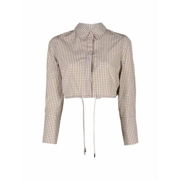 アレクシス レディース プルオーバー トップス Mazi gingham-check drawstring-hem top Brown