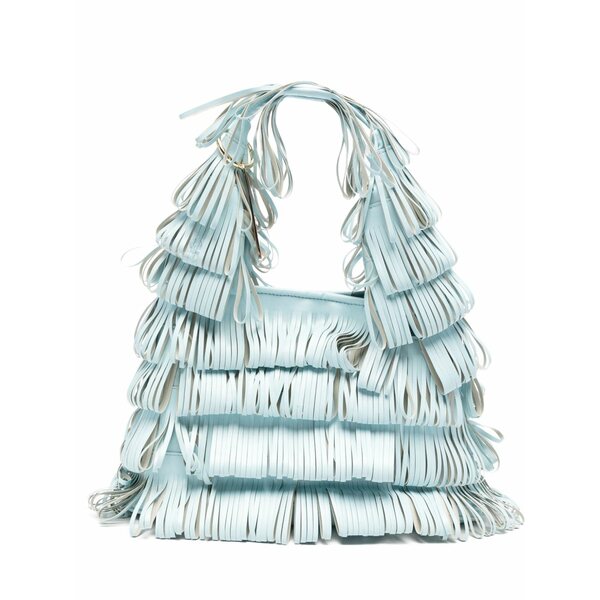 ラ ミラネーザ レディース トートバッグ 御徒面子 Media capucine fringed tote bag Blue