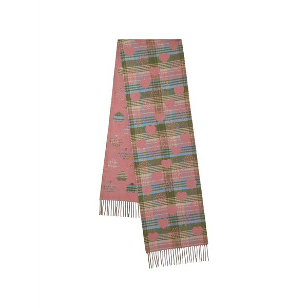 マル木の実 メンズ 消音装置・袈裟・えり巻き 添え物 Check heart scarf Pink