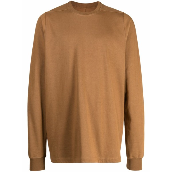リックオウエンス メンズ プルオーバー トップス Crew-neck cotton t-shirt Brown