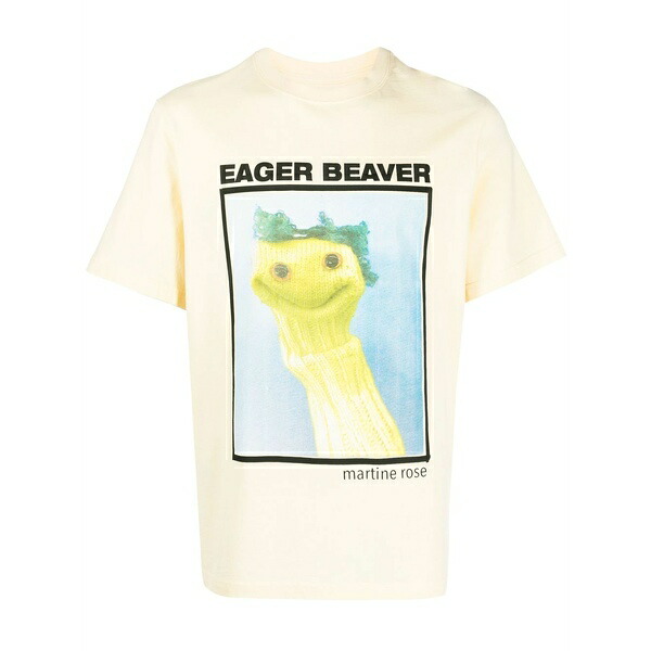 マーティン・サクラ色 メンズ プルオーバー トップス Graphic-print cotton t-shirt Yellow