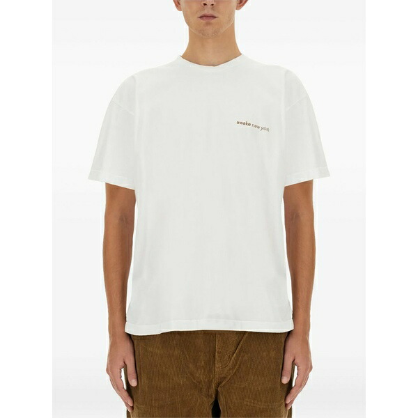 アウェイクニューヨーク メンズ ティーシャツ トップス Back-print cotton t-shirt White