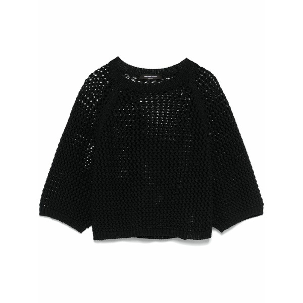 ファビアナ フィリッピ レディース ティーシャツ トップス Open-knit t-shirt  Black