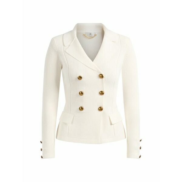 エリザベスフランキ レディース 上衣＆上衣 アウター Double-breasted blazer Neutrals