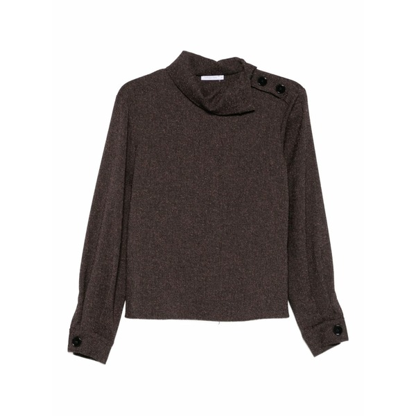 パトリツィア ペペ レディース 編み物\u0026プルオーバー アウター High-neck sweater Brown