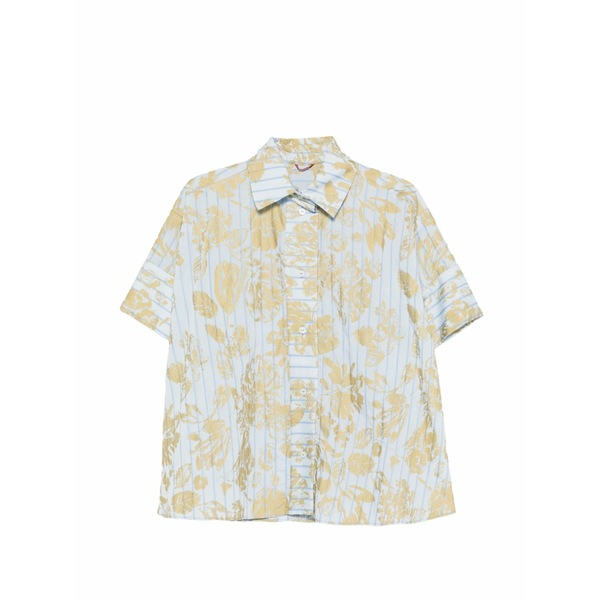 アントニオ・マラス レディース ティーシャツ トップス Floral-print striped shirt Blue