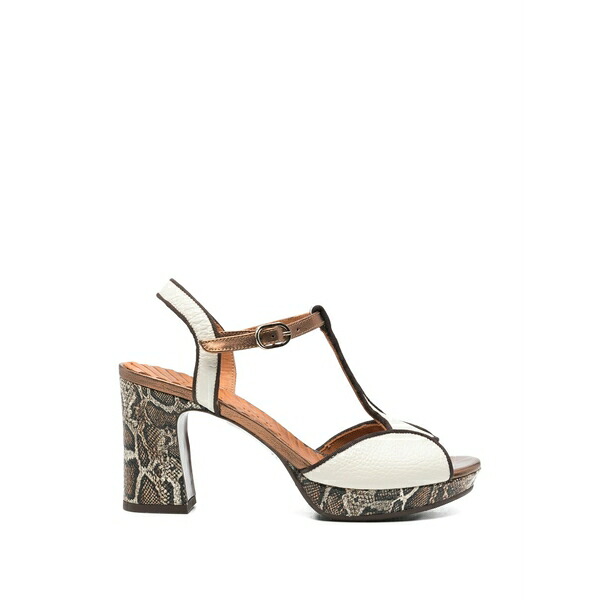 チエミハラ レディース サンダル シューズ T-strap snakeskin sandals Brown