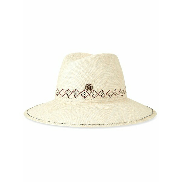 メゾンミッシェル  レディース かぶり笠 添え物 Kate interwoven-design hat  Neutrals