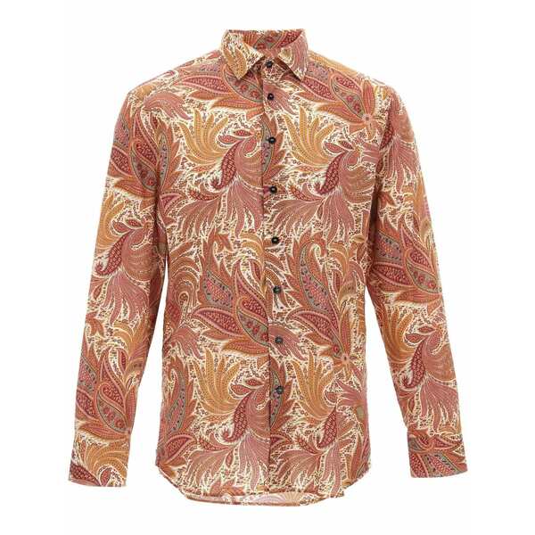 エトロ メンズ ティーシャツ トップス Paisley flower shirt Brown