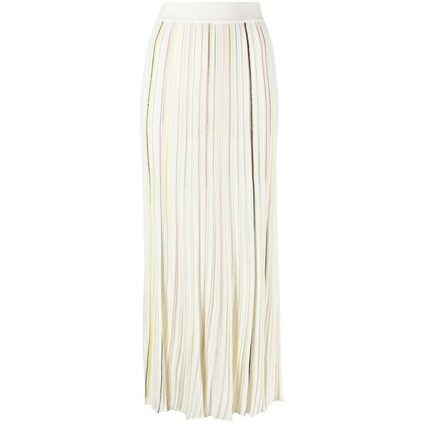 ソニアリキエル レディース スコート ボトムス Striped pleated maxi skirt White