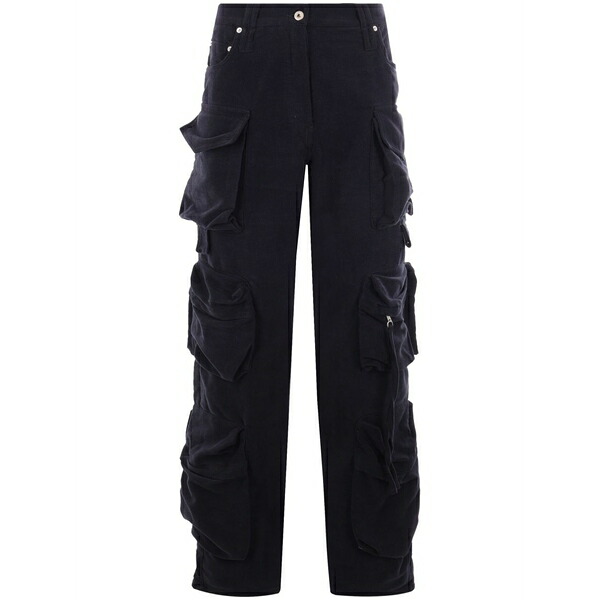フェデリコ チーナ メンズ ジーンズズボン下 ボトムス Moleskin mid-rise cargo jeans Blue