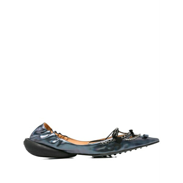 サーティーン・ゼロナイン・エスアール レディース サンダル シューズ Milky embellished pointed-toe ballet flats Blue