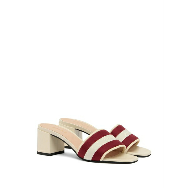 バリー レディース サンダル シューズ Signature-stripe block-heel sandals Neutrals