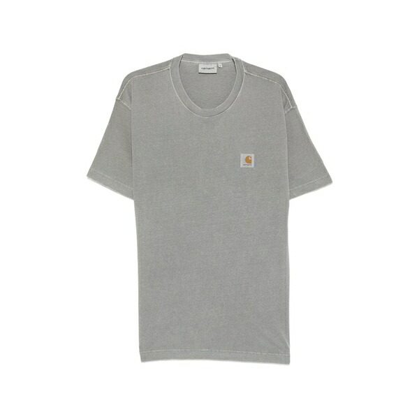 カーハート メンズ Tシャツ トップス Logo-patch t-shirt Grey｜asty