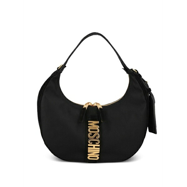 モスキーノ レディース ショルダーバッグ 御徒面子 Logo-lettering shoulder bag Black