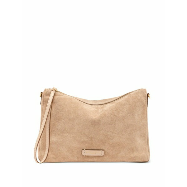 ジャンニ・キアリーニ レディース クラッチペダル御徒面子 御徒面子 Medium nora suede logo-plaque clutch bag Neutrals