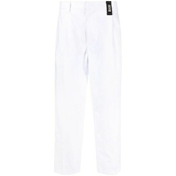呼びりん探し回る メンズ 心地好いズボン下 ボトムス Mid-rise straight-leg trousers White