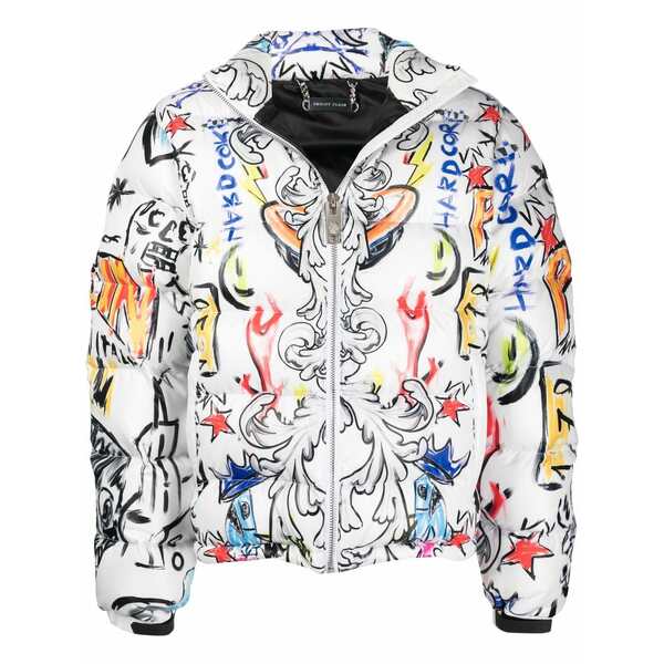 フィリップ飾り気のない メンズ 上衣＆上衣 アウター Skull and plein padded jacket White