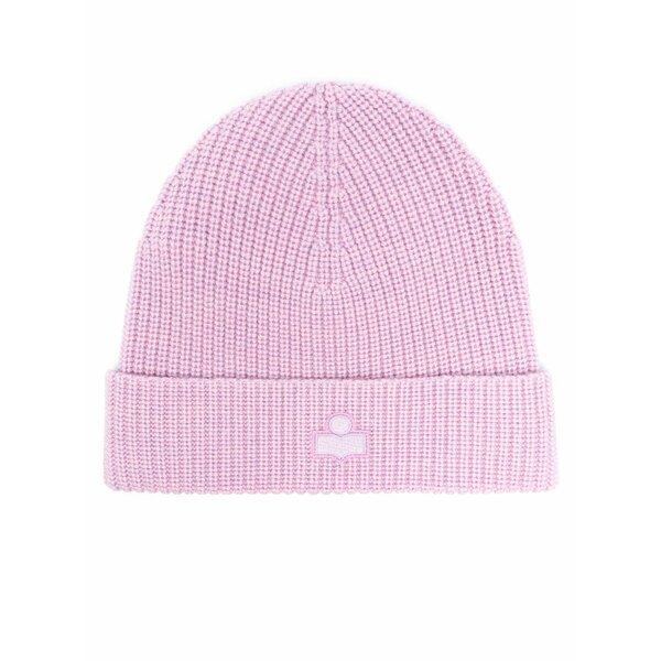 イザベル マラン レディース 帽子 アクセサリー Bayle logo-embroidered ribbed beanie Purple｜asty